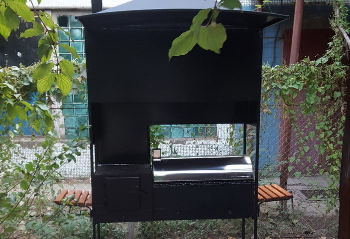 Мангал Печь МП2 с нержавеющей крышкой